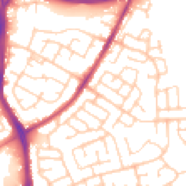 Daytime road noise heatmap for WN3 5LY