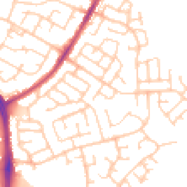 Daytime road noise heatmap for WN3 5NA