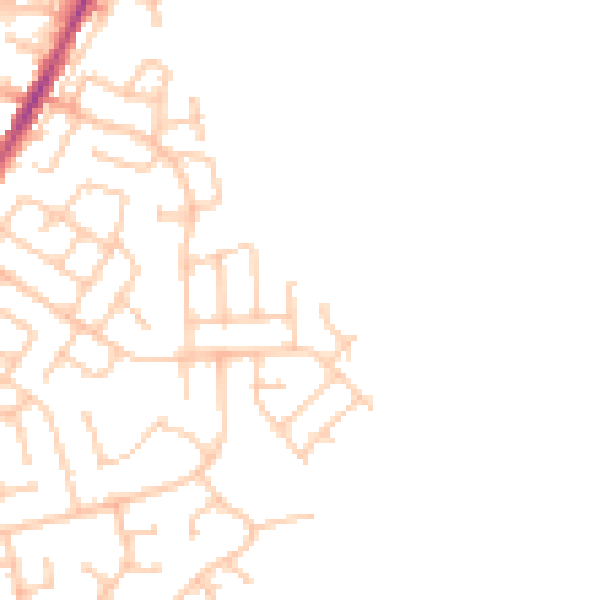 Daytime road noise heatmap for WN3 5NU