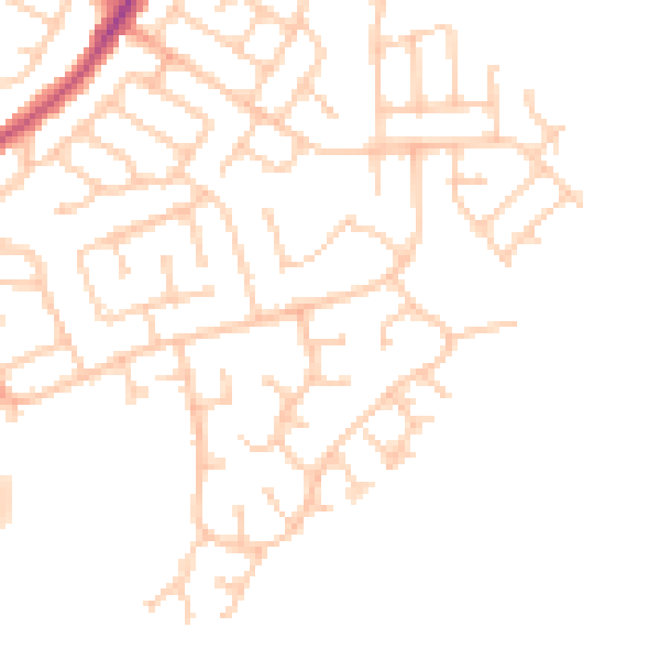 Daytime road noise heatmap for WN3 5PP