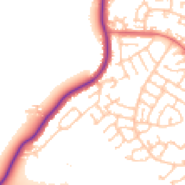 Daytime road noise heatmap for WN3 6DJ
