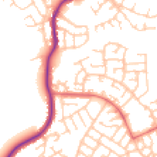 Daytime road noise heatmap for WN3 6ET