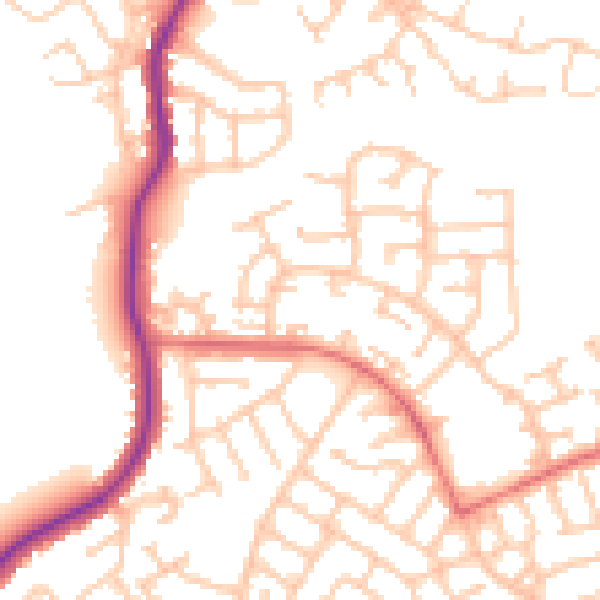 Daytime road noise heatmap for WN3 6EW