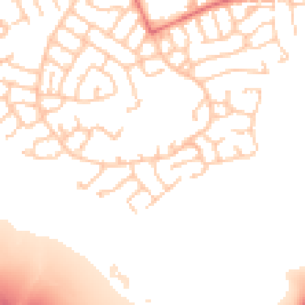 Daytime road noise heatmap for WN3 6GG