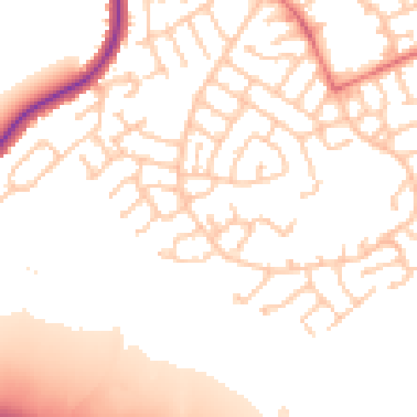 Daytime road noise heatmap for WN3 6JD