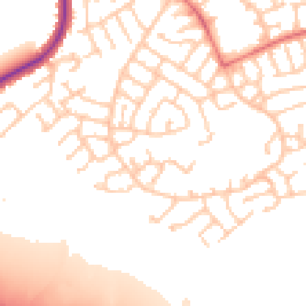 Daytime road noise heatmap for WN3 6JR