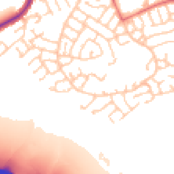 Daytime road noise heatmap for WN3 6JS