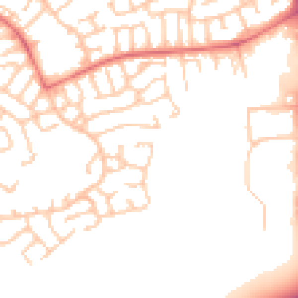 Daytime road noise heatmap for WN3 6LX