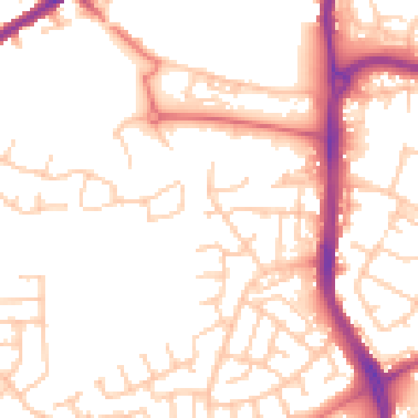Daytime road noise heatmap for WN3 6RA