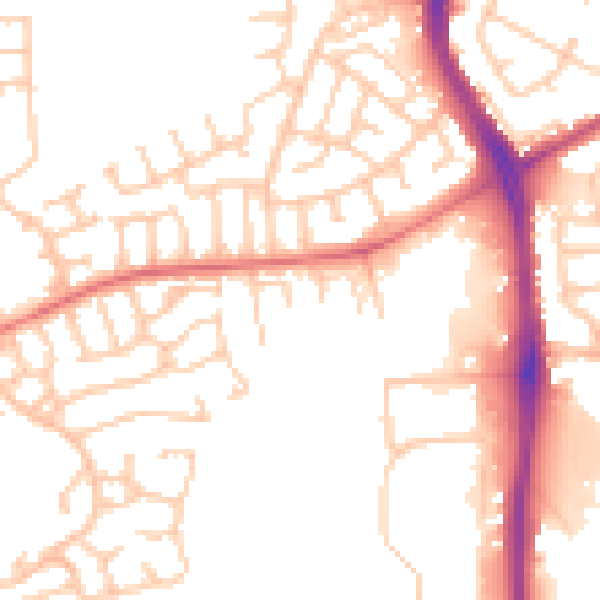 Daytime road noise heatmap for WN3 6SS