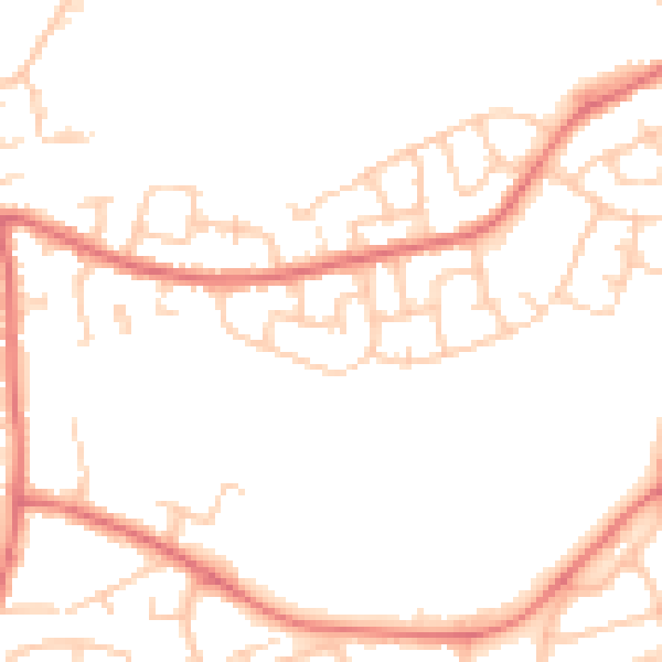 Daytime road noise heatmap for WN5 0HQ