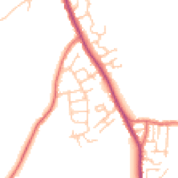 Daytime road noise heatmap for WN5 7EW