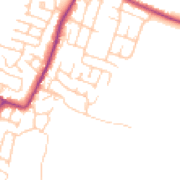 Daytime road noise heatmap for WN5 7UB