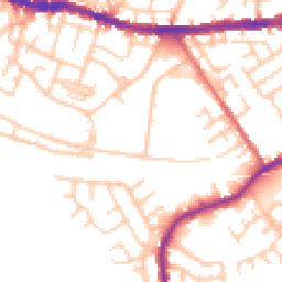 Daytime road noise heatmap for WN5 8EN