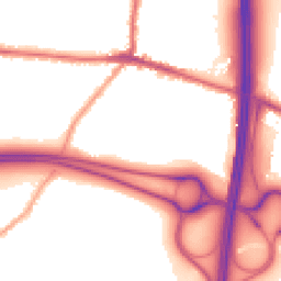 Night-time road noise heatmap for WN5 8NL