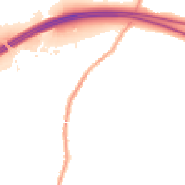 Night-time road noise heatmap for WN5 8ST
