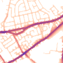Daytime road noise heatmap for WN5 9EN