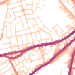 Daytime road noise heatmap for WN5 9PE
