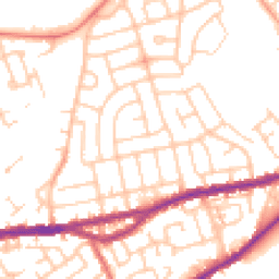 Daytime road noise heatmap for WN5 9PY