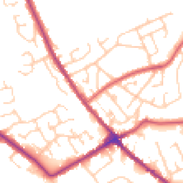 Daytime road noise heatmap for WN6 0UX