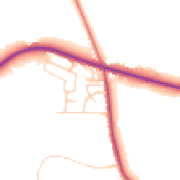 Daytime road noise heatmap for WN6 9DZ