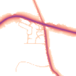Daytime road noise heatmap for WN6 9EA