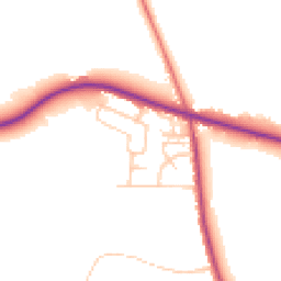 Daytime road noise heatmap for WN6 9EF