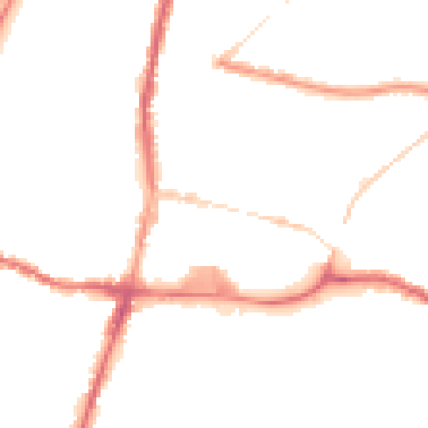 Night-time road noise heatmap for WN7 1AW