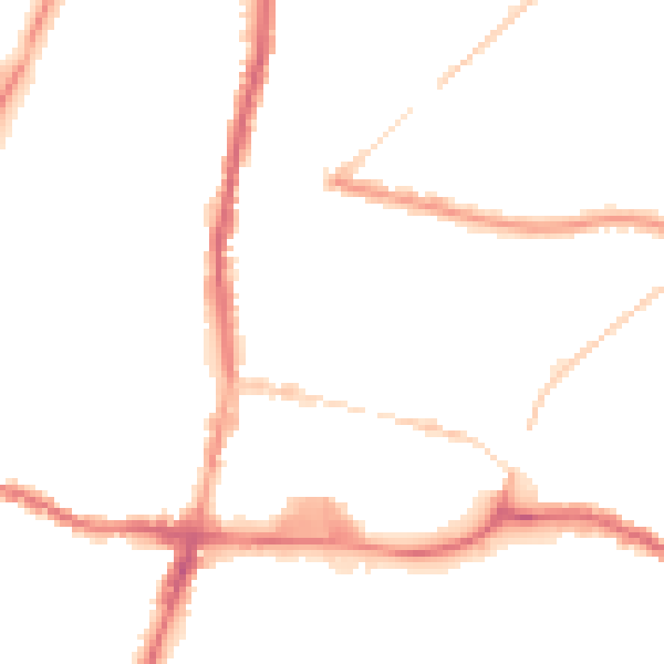 Night-time road noise heatmap for WN7 1AY
