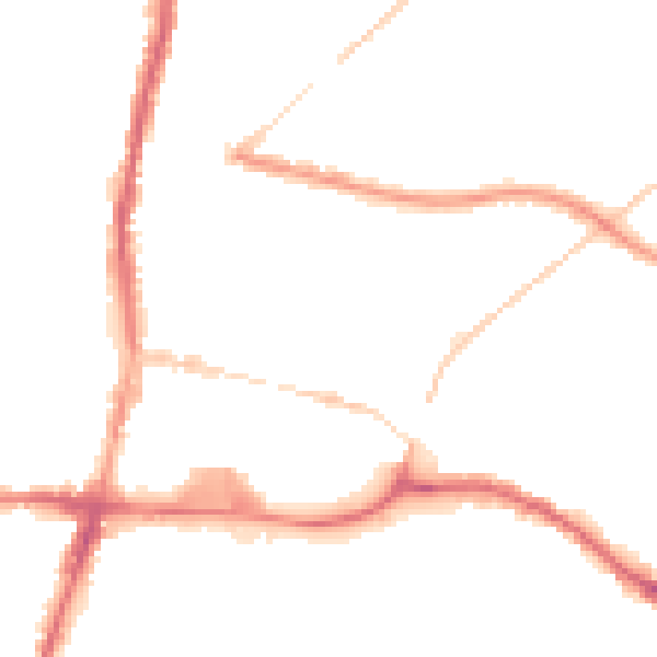 Night-time road noise heatmap for WN7 1AZ