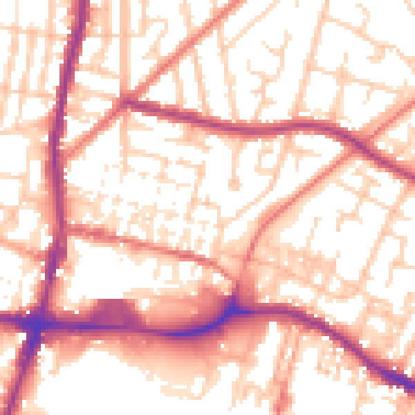 Daytime road noise heatmap for WN7 1BE
