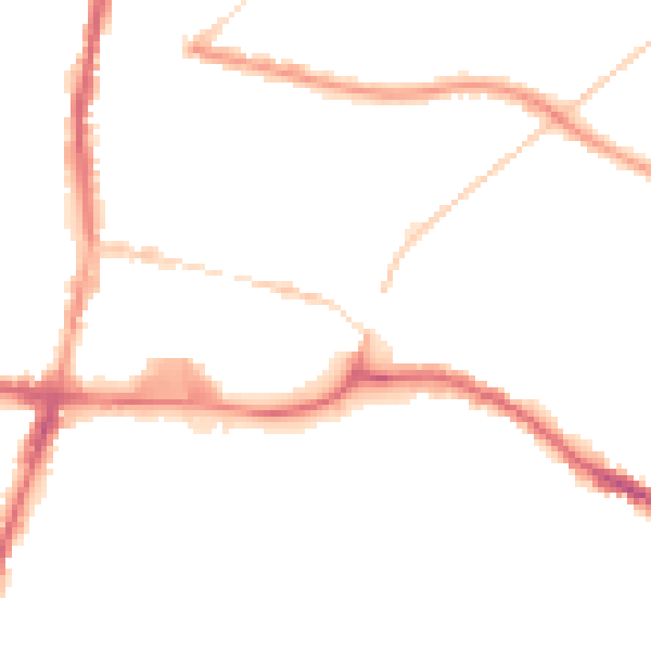 Night-time road noise heatmap for WN7 1BN