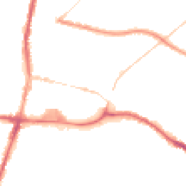 Night-time road noise heatmap for WN7 1DA