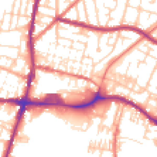 Daytime road noise heatmap for WN7 1DB