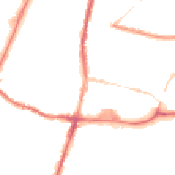 Night-time road noise heatmap for WN7 1DD