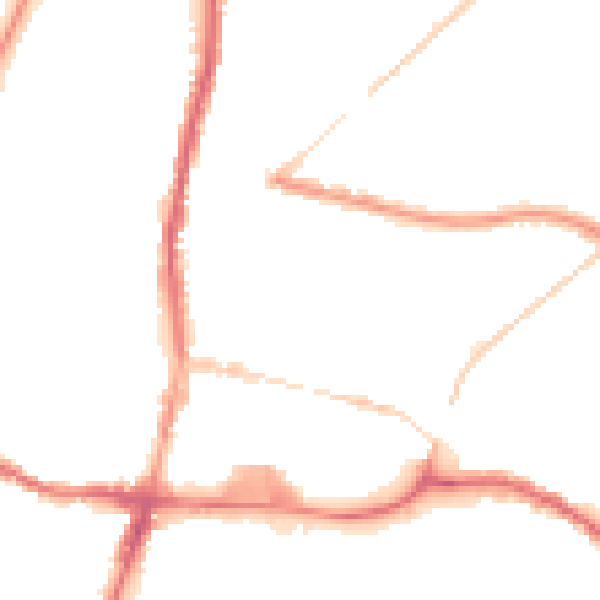 Night-time road noise heatmap for WN7 1DE
