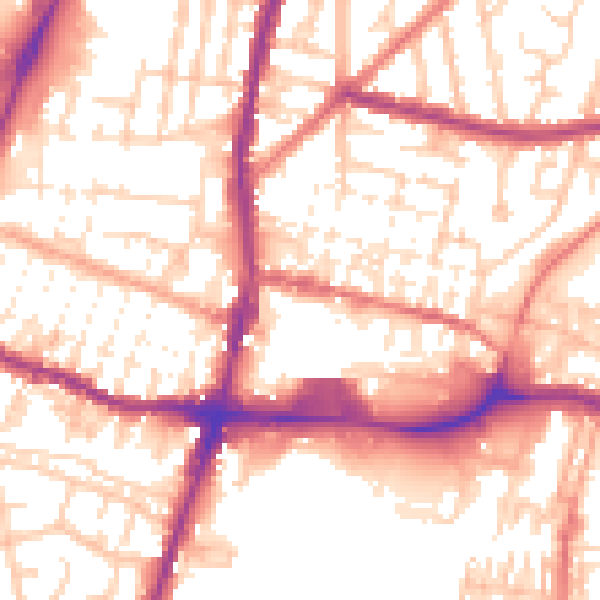 Daytime road noise heatmap for WN7 1DG
