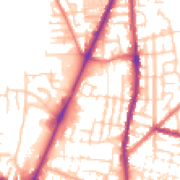 Daytime road noise heatmap for WN7 1DJ