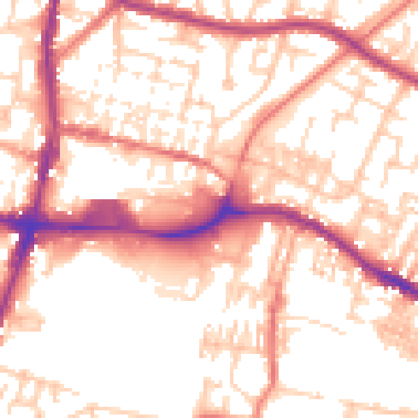 Daytime road noise heatmap for WN7 1DL