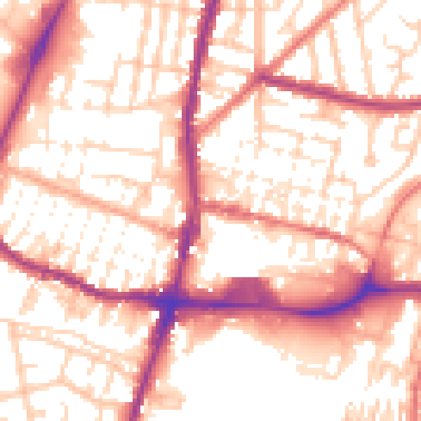 Daytime road noise heatmap for WN7 1DP