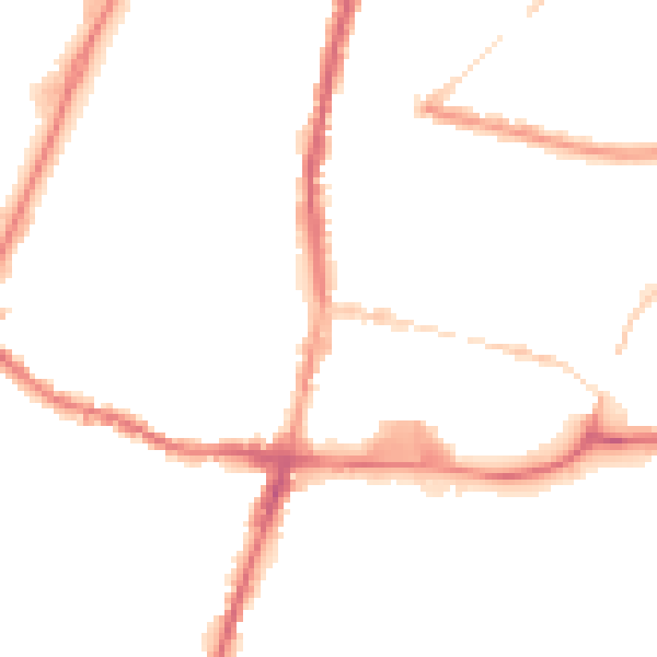 Night-time road noise heatmap for WN7 1DR