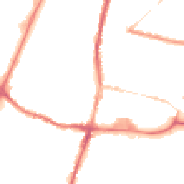 Night-time road noise heatmap for WN7 1EA