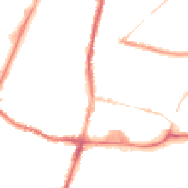 Night-time road noise heatmap for WN7 1ED