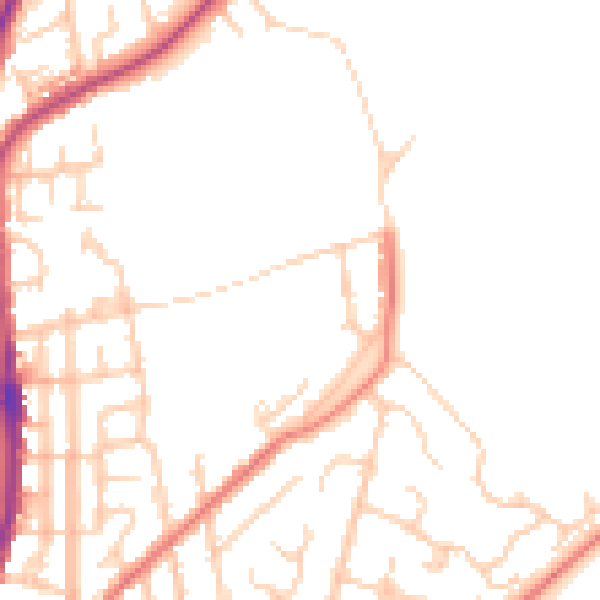 Daytime road noise heatmap for WN7 1EJ