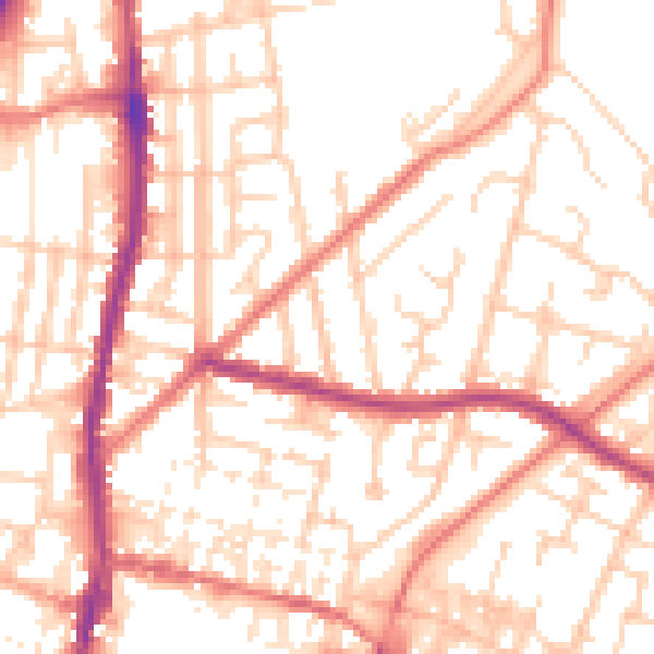 Daytime road noise heatmap for WN7 1HD