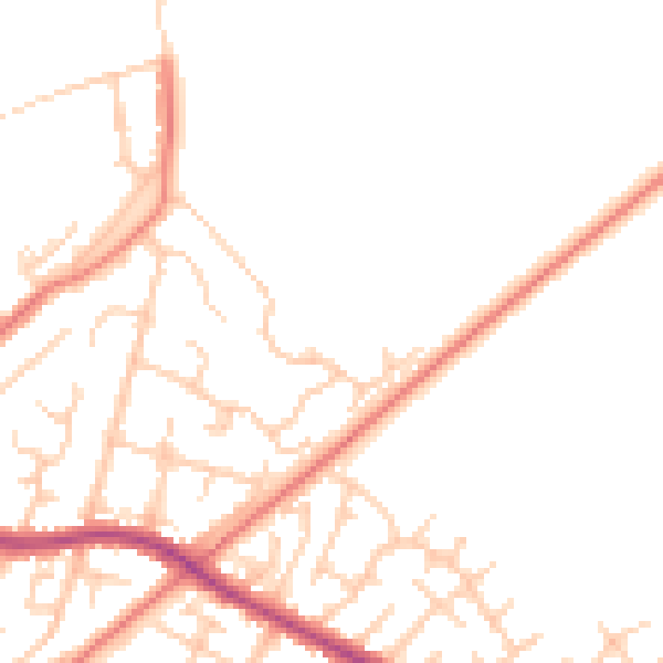 Daytime road noise heatmap for WN7 1JB