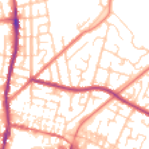 Daytime road noise heatmap for WN7 1LB