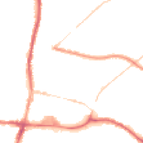 Night-time road noise heatmap for WN7 1LL