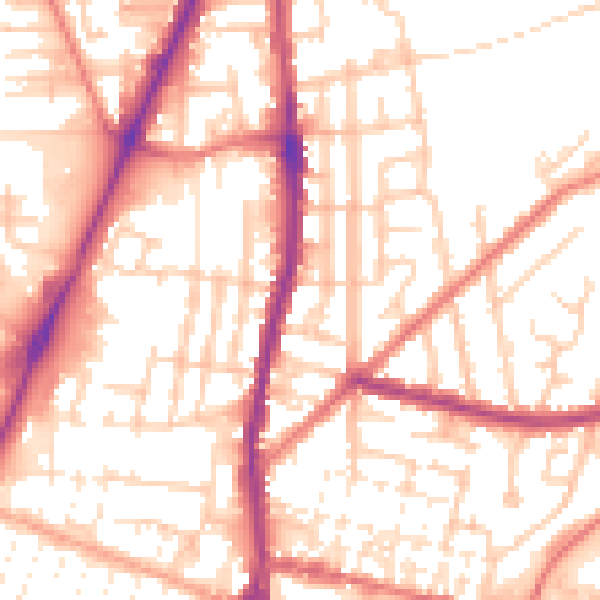 Daytime road noise heatmap for WN7 1PB