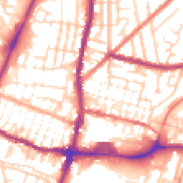 Daytime road noise heatmap for WN7 1QH